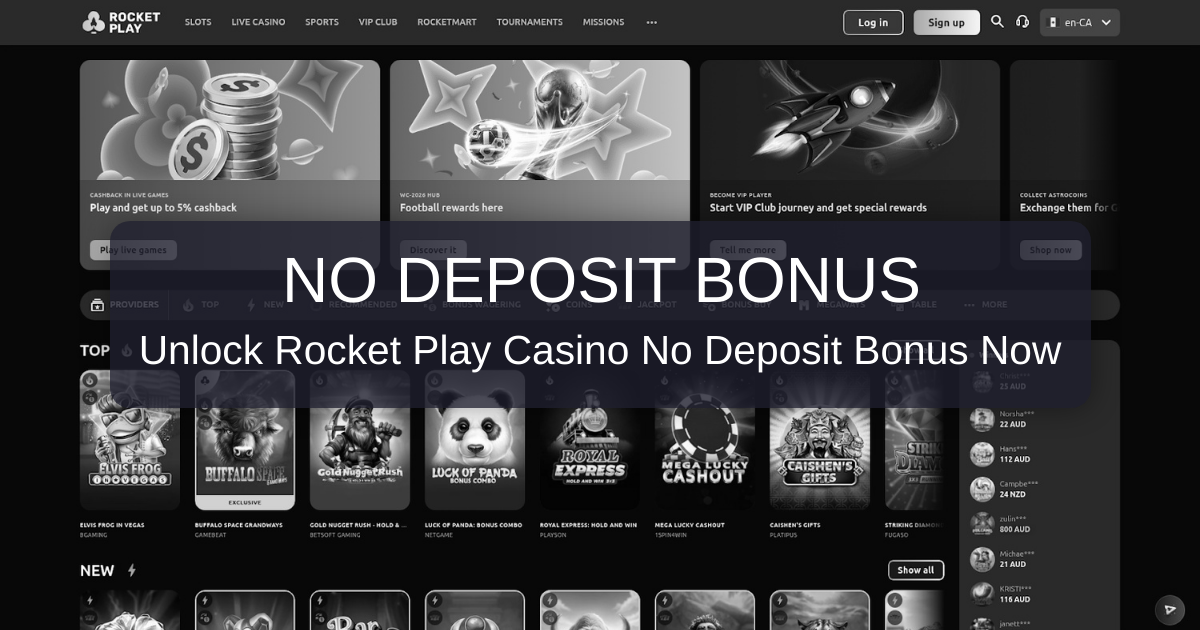 Rocket Play Casino Bonuses - Top No Deposit Bonus Australia 2026